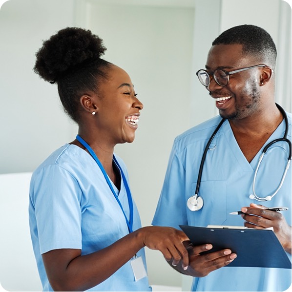 Doctors reviewing a patient case together
