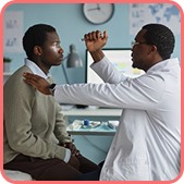 Doctor examining a patient